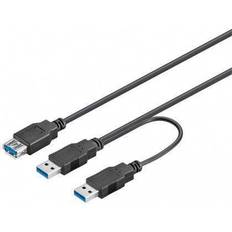 Goobay Dual Power 2USB A-USB A 3.0 M-F 0.3m