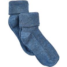 Billig Strømper Børnetøj Minymo Baby Rib Sock 2-pack - Blue Melange (5068-705)