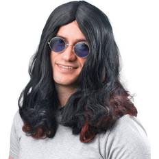 Rot Langhaarperücken Bristol Ozzy Osbourne Streaks Wig