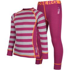 Lindberg merino set Barnkläder Lindberg Merino Set Junior - Deep Orchid Stripe (11930100)