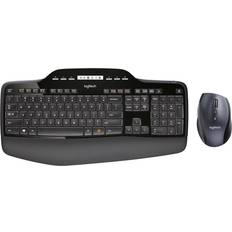 Logitech Tastiere Ergonomiche Logitech Kit Mouse Laser 1000 DPI + Tastiera Wireless Desktop MK710