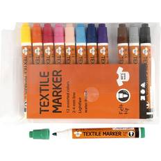 Gule Tekstiltusjer Textile Marker 2-4mm 12 Pieces