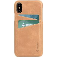 Krusell Sunne 2 Card Cover Coque de protection pour téléphone portable cuir pleine fleur nu vintage pour Apple iPhone XS Max
