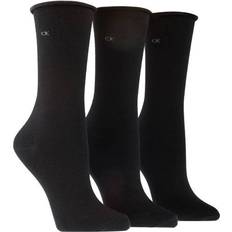 Calvin Klein Socks Calvin Klein Emma Roll Top Crew Socks 3-pack - Black