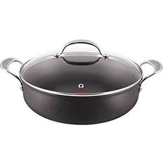 Støpejernstopp Traktørpanner Tefal Jamie Oliver Hard Anodised med lock 30 cm