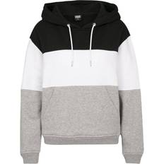 Urban Classics Oversized 3-Tone Hoody - Blk/Wht/Gry