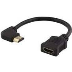 Et stik - HDMI-kabler Deltaco HDMI-HDMI Angled M-F 0.2m