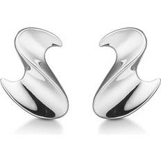 Mads Z Rhodiumbelagt Øreringe Mads Z Big Wave Earrings - Silver