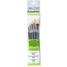 Winsor & Newton Foundation Oil Brush Short Handle 6 Pack