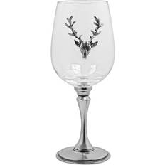 Argento Calici da Vino English Pewter Stag Head Calice da Vino Bianco, Calice da Vino Rosso 35cl