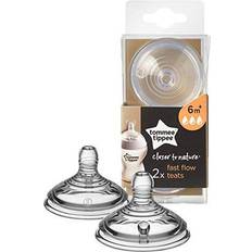 Tommee Tippee Baby Bottle Accessories Tommee Tippee Closer To Nature Fast Flow Nipple 6m+ 2-pack