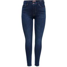 Only Onlpaola HW Skinny Fit Jeans - Dark Blue Denim