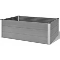 vidaXL Lit Surélevé de Jardin WPC Pot À Plante 150x100x54 cm - Gris