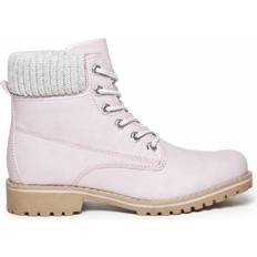 Nainen - Vaaleanpunainen Pitsisaappaat Duffy Bootsit - Light Pink/Harmaa