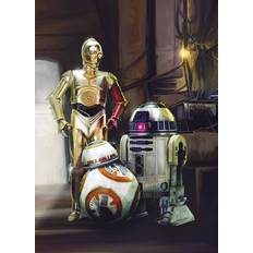 Oranje Behangen Komar Fotobehang Star Wars Three Droids 184x254cm Papierbehang