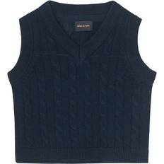 9-12M Strikkede veste Børnetøj Mini A Ture Robbi Vest Baby - Sky Captain Blue