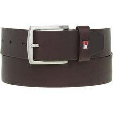 Leder Gürtel Tommy Hilfiger Denton Flag Logo Leather Belt - Testa Di Moro