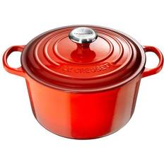 Le creuset gryta 6.3l Le Creuset Cerise Signature Cast Iron Round med lock 6.3 L 26 cm