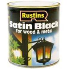 Rustins Black Paint Rustins Quick Dry Satin Black Metal Paint, Wood Paint Black 0.25L