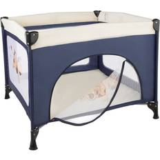 Sécurité Enfant tectake Parc Bébé Lit de voyage Pliant Tommy Junior 105x105x78cm beige