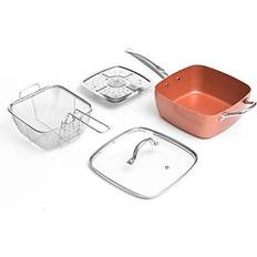 Non stick pande sæt InnovaGoods 5 in 1 All-Purpose med låg 4 dele