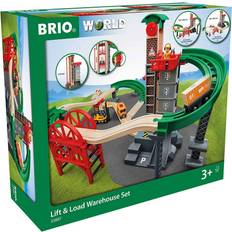 Legno Set di Binari per Treni BRIO Lift & Load Warehouse Set 33887