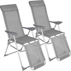 tectake Lot de 2 Chaises De Jardin Pliable Résistant Aux Intempéries Chaise inclinable