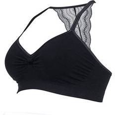 Cache Coeur Brassière de grossesse et d'allaitement noire en viscose Noir