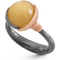 Bärnstenar Smycken Ole Lynggaard Lotus Ring 2 - Rose Gold/Grey/Amber