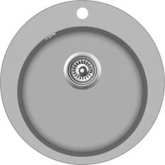 vidaXL Evier De Cuisine En Granit Bac Unique Rond Gris Grey