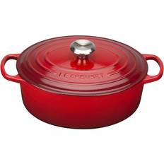 Le creuset oval cast iron Le Creuset Cerise Signature Cast Iron Oval med låg 40cm