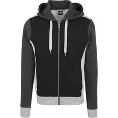 Urban Classics 3-Tone Sweat Zip Hoodie - Black/Grey/Charcoal