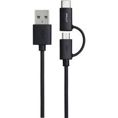 PNY 2in1 USB A-USB C/USB Micro-B 2.0 1m