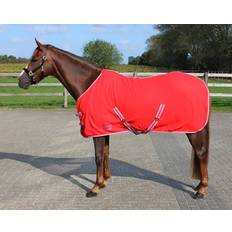 110cm Paardendekens QHP Fleecedeken voor paarden met riem Color Rose