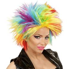 Punk & Rock Korte parykker Kostumer Smiffys Punk Wig Rainbow