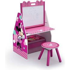 Furniture Set Delta Children Minnie Mouse Deluxe Kids Art Table Easel Desk Stool Toy Organizer