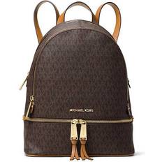 Michael Kors Textile Backpacks Michael Kors Rhea Medium Logo Backpack - Brown