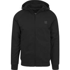 Urban Classics Hooded Cotton Zip Jacket - Black