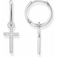 Thomas Sabo Cross Earrings - Silver/White