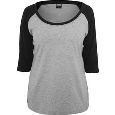 Urban Classics 3/4 Contrast Raglan T-Shirt - Gry/Blk