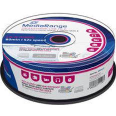 CD Optisk lagring MediaRange CD-R High Glossy 700MB 52x Spindle 25-Pack Wide Inkjet (MRPL512)