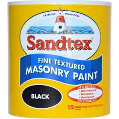 Black masonry paint Sandtex Fine Textured Masonry Concrete Paint Black 1L