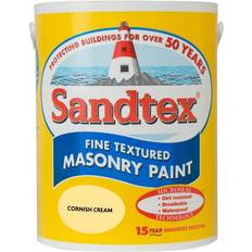 Sandtex 5l Sandtex Fine Textured Masonry Concrete Paint Cornish Cream 5L