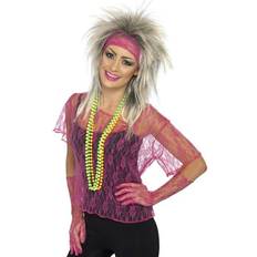 80's Accessories Smiffys Lace Net Vest Gloves & Headband