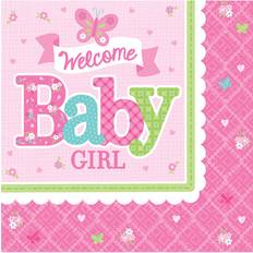 Babies Paper Napkins Amscan Napkins Welcome Baby Girl Luncheon 16-pack