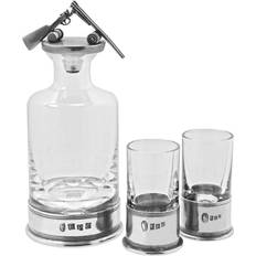 Silver Wine Carafes English Pewter Shotgun Wine Carafe 3pcs 0.18L