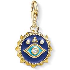 Thomas Sabo pendentif Charm œil Nazar bleu bleu foncé 1663-565-32 bleu/couleur or jaune/turquoise/blanc