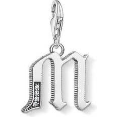 Thomas Sabo Charm Club Letter M Charm Pendant - Silver/White