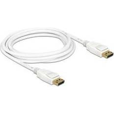 DisplayPort-DisplayPort - DisplayPort-kablar - Guld - Vita DeLock 4K DisplayPort - DisplayPort 1.2 3m