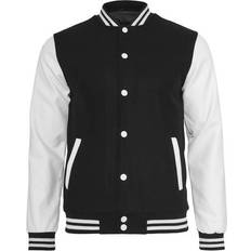 Herren - Wolle Jacken Urban Classics Old School College Jacket - Black/White